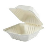 Bagasse Hinged Container 6x6