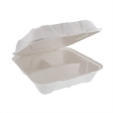 Bagasse Hinged Container 9X9 3Comp 