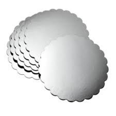 Round Scallop Silver Cake Board 12in 150/cs