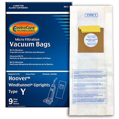 Type Y Vacuum Bags Microfiltration W/Closure 9pk