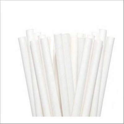 Straw 8" Plastic White 9x250