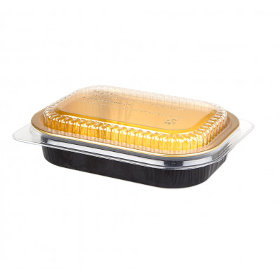 Foil Entree Combo 47oz Gold/Black W/Lid